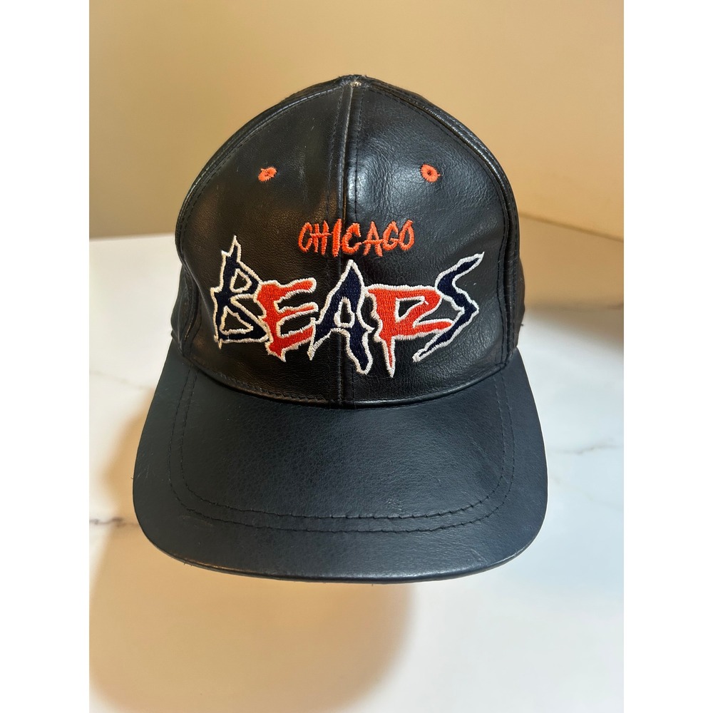 Vintage Chicago Bears Pro Player Black Leather Snapback Hat NFL Experience Cap